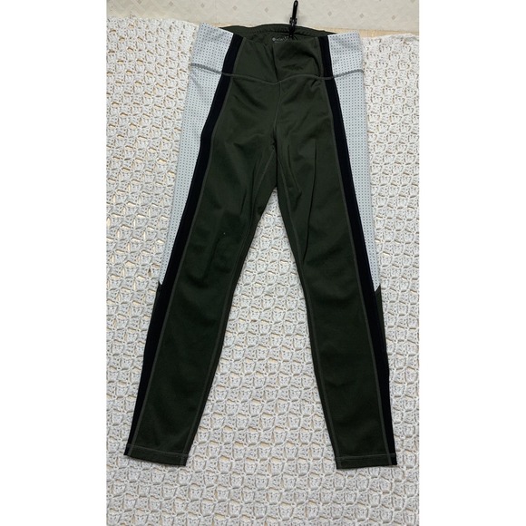Athleta Pants - Athleta Colorblock Legging Women Sz M Contender 7/8 Tight,‎ Olive Green/White
